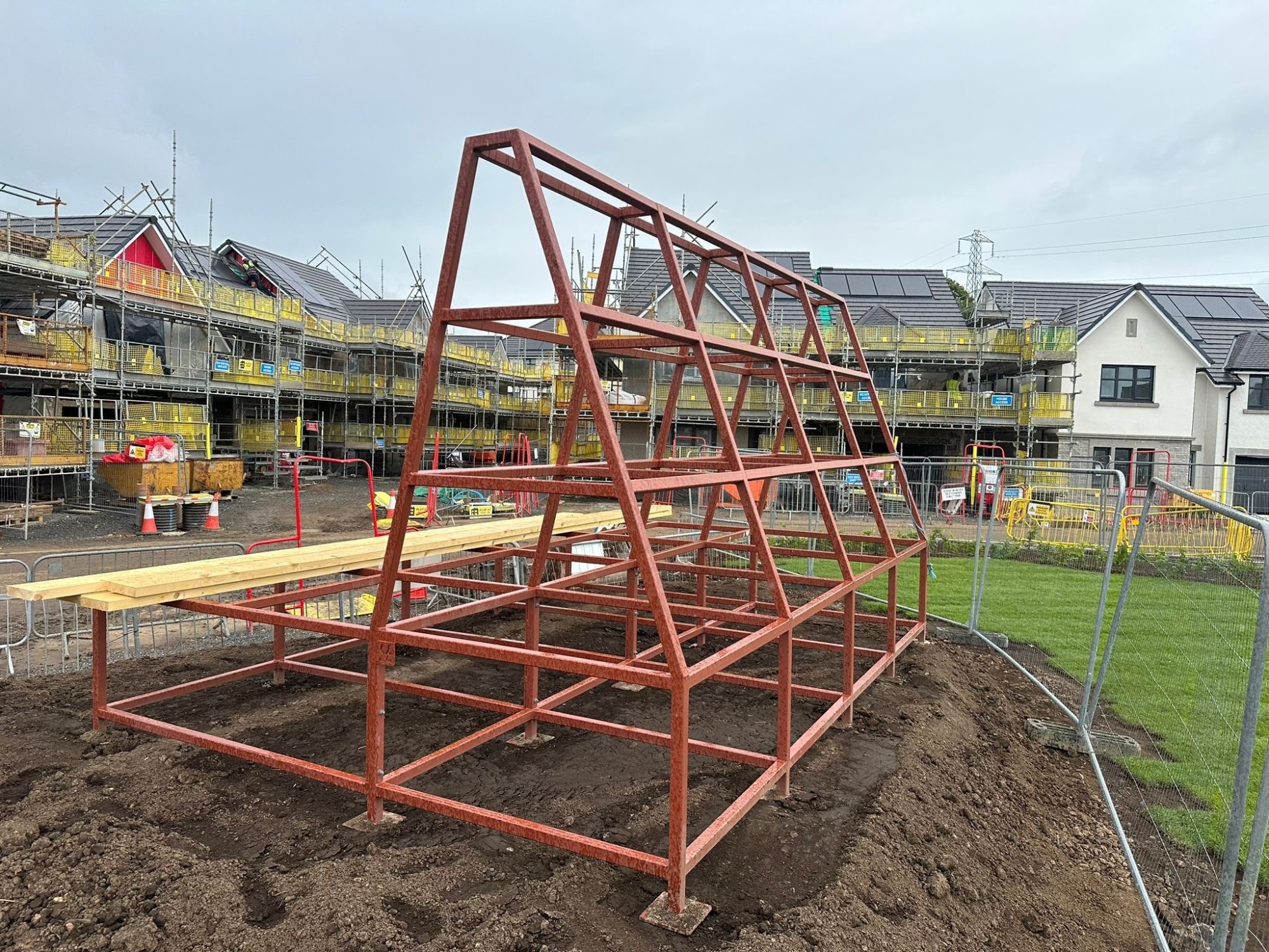 Fabricated timber roof truss stillage to client design.