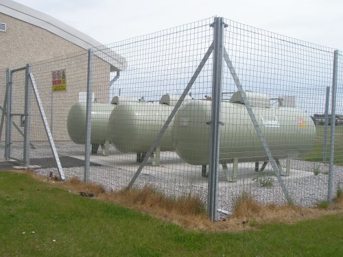 50x50x3mm welded mesh fence to secure gas storage tanks.